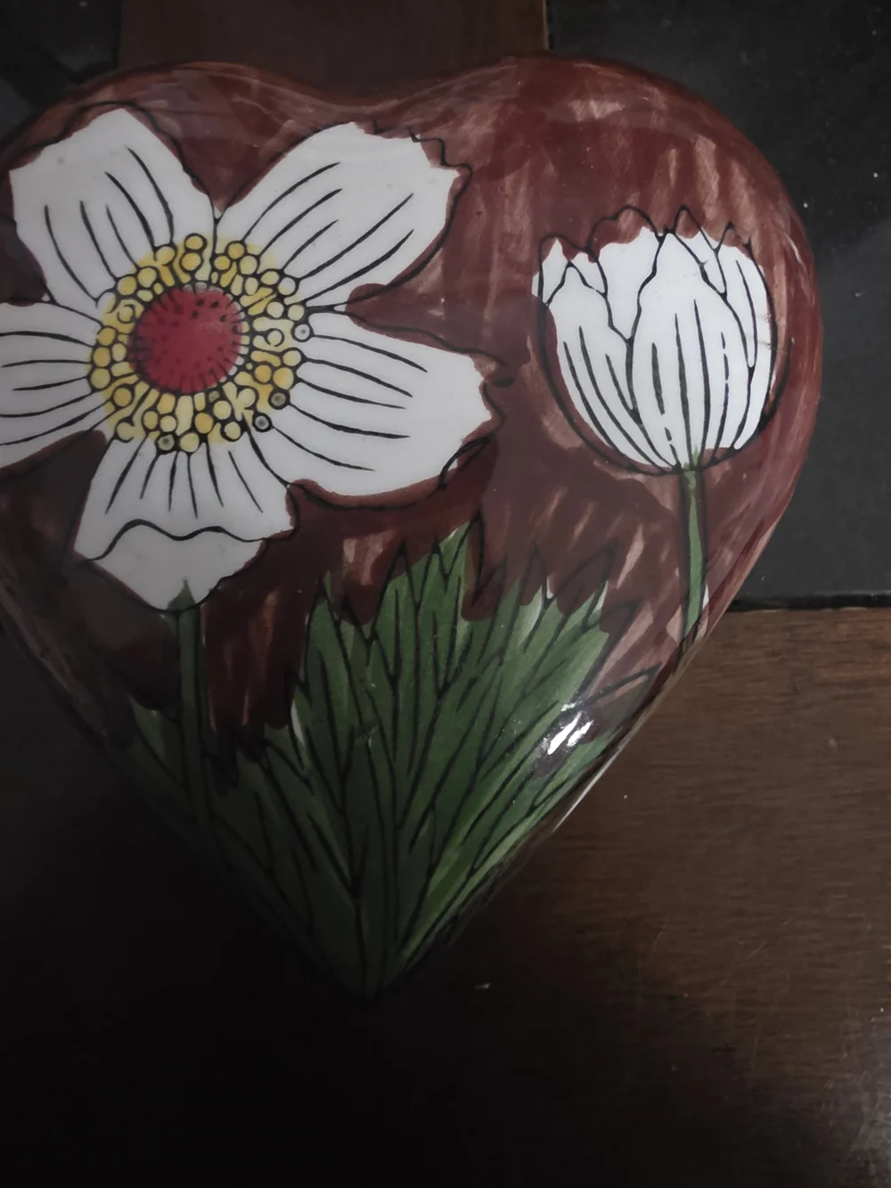 Heart Trinket Box vintage ceramic